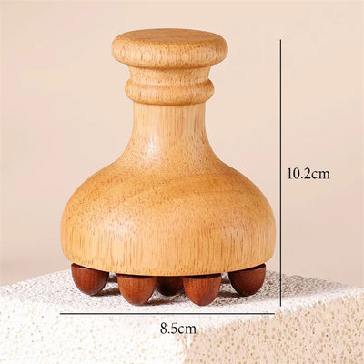 Full-body Massage Oak Handle Body Meridian Massage Brush Body Gua Sha Massager Scalp Massage Comb With Air Bag