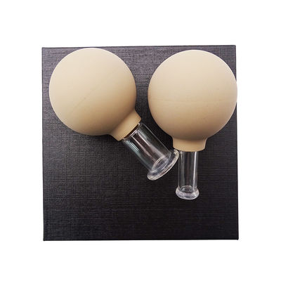 Light Brown Glass Acupuncture Vacuum Hijama Smart Facial Cupping Set Rubber Cupping Cupa Thearapy Massager for Benefit