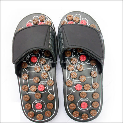 2020 Jade Stone Health Care Healing Acupuncture Shoes Genuine Leather Massage Slipper for Shoes Natural Foot Massage