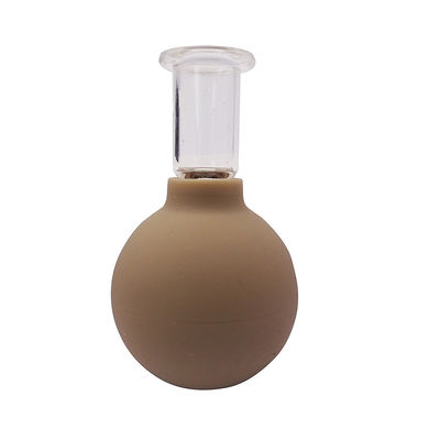 Light Brown Glass Acupuncture Vacuum Hijama Smart Facial Cupping Set Rubber Cupping Cupa Thearapy Massager for Benefit