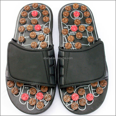 2020 Jade Stone Health Care Healing Acupuncture Shoes Genuine Leather Massage Slipper for Shoes Natural Foot Massage