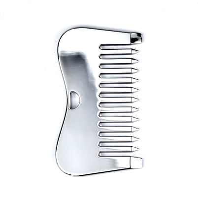 Customized Logo Availabled Silver Stainless Steel Scalp Massage Metal Gua Sha Comb for 2024 Massager Tools