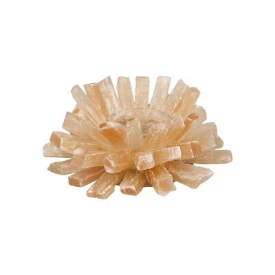 Collectible Yellow Fluorite Candle Holder for Home Decoration Natural Stone Candle Jars
