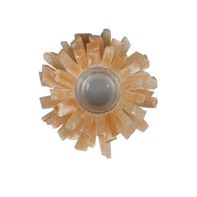 Collectible Yellow Fluorite Candle Holder for Home Decoration Natural Stone Candle Jars