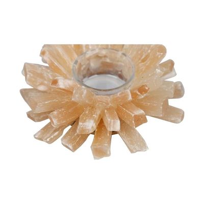 Collectible Yellow Fluorite Candle Holder for Home Decoration Natural Stone Candle Jars