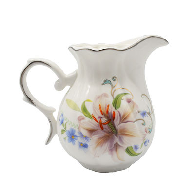 Charming Floral Theme Chinese Porcelain Tea Set in White Color Perfect for Wedding Gifts 23*22/15*10/6.5*14.5/11*12.5cm