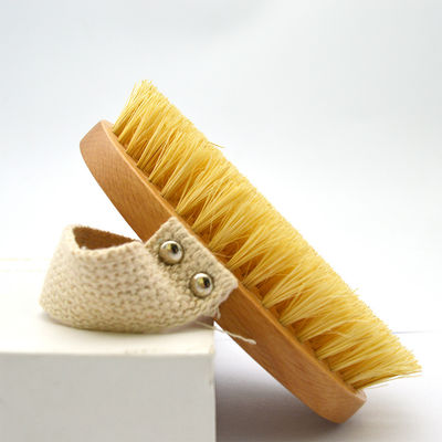 Smell Removing Bamboo Wooden Skin Care Dry Body Brush Boar Bristles Bath Dry Brush With Handle For Dehumidification