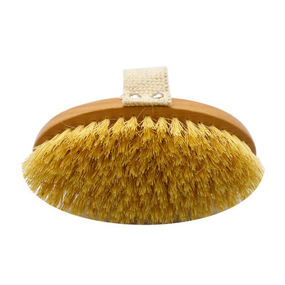 Smell Removing Bamboo Wooden Skin Care Dry Body Brush Boar Bristles Bath Dry Brush With Handle For Dehumidification