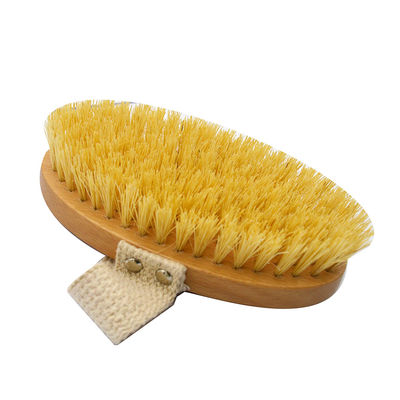 Smell Removing Bamboo Wooden Skin Care Dry Body Brush Boar Bristles Bath Dry Brush With Handle For Dehumidification