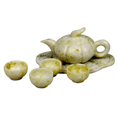 2024 Xiuyu Jade Teapot A Set of Natural Jade for Business Gift Polished Technique