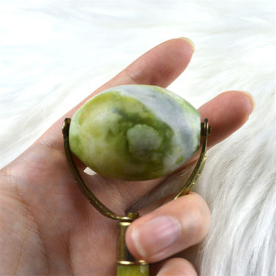 Custom Logo Availabled 100% Natural Xiuyan Jade Face Guasha Roller Green Jade Facial Gua Sha Massager Stone Skin Care