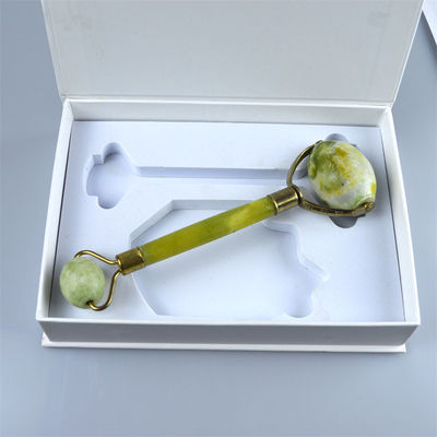 Custom Logo Availabled 100% Natural Xiuyan Jade Face Guasha Roller Green Jade Facial Gua Sha Massager Stone Skin Care