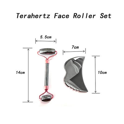 Skin Care Tools Energy Stone Guasha Massager for Face Eyes Neck Finger 5.5*14 cm Silver Terahertz Face Roller Gua Sha Set
