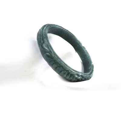 Real Women's Natural Carved Jade Bangles Polished Technique for Body Decoration Equipment
