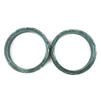 Real Women's Natural Carved Jade Bangles Polished Technique for Body Decoration Equipment