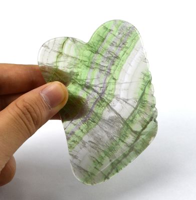Massage Stone Skin Care Natural Rainbow Fluorite Gua Sha Board for Scalp and Facial Massage