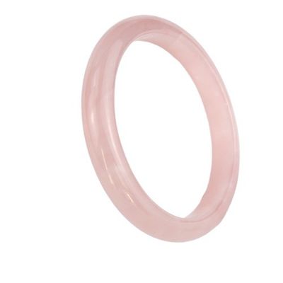 Polished Technique Large Size Gemstone Women Jade Love Bangles Bracelets with Rose Quartz Bangles Charms