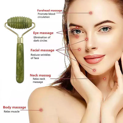 Single Head Spiked Facial Massage Jade Roller for Anti Aging Face Beauty with 100% Natural Jade Stone and Customized Logo