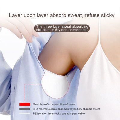 White Disposable Armpit Under Arm Absorbent Pads Cotton Anti Sweat Pad for 11*9.5cm/12.5*9.5cm/12.5*11cm