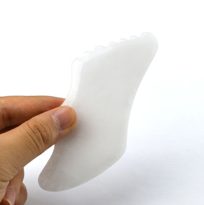 2024 White Jade Facial Body Jade Guasha Massager Board Gua Sha Stone Scraping Board 11.8cm*5cm*0.5cm for Body and Facial