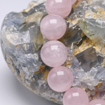 Feng Shui Rose Quartz Bracelet for Women Handmade Natural Stone Chakra Jewelry Gift