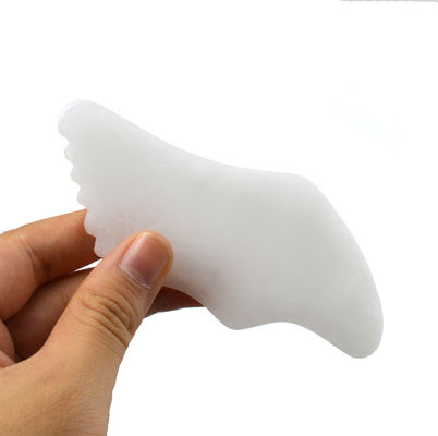 2024 White Jade Facial Body Jade Guasha Massager Board Gua Sha Stone Scraping Board 11.8cm*5cm*0.5cm for Body and Facial