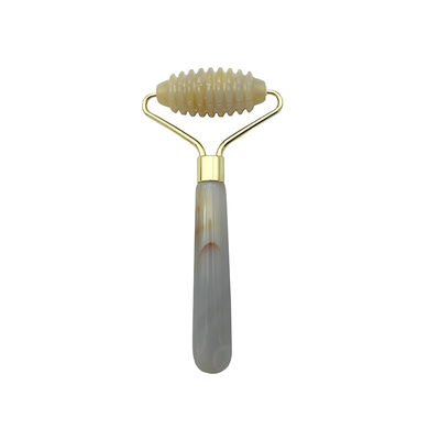 Customer Logo 100% Natural Gray Agate Roller Jadeite Crystal Beauty Container Massage Stick Facial Health Care Equipment
