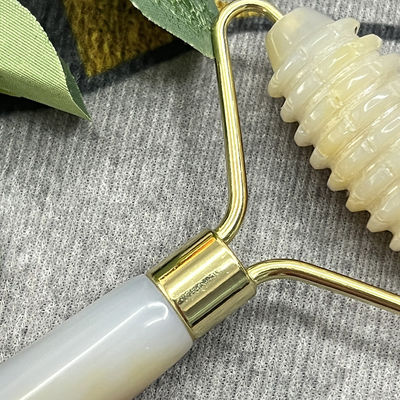 Customer Logo 100% Natural Gray Agate Roller Jadeite Crystal Beauty Container Massage Stick Facial Health Care Equipment