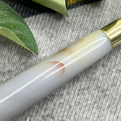 Customer Logo 100% Natural Gray Agate Roller Jadeite Crystal Beauty Container Massage Stick Facial Health Care Equipment