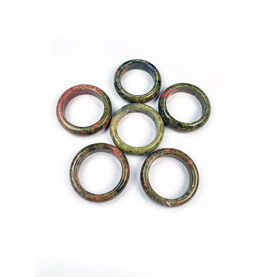 Unique Feng Shui Natural Stone Rings Polished Turquoise Tiger Eye Sodalite Blue Sand Great for Woman's Jewelry Collection