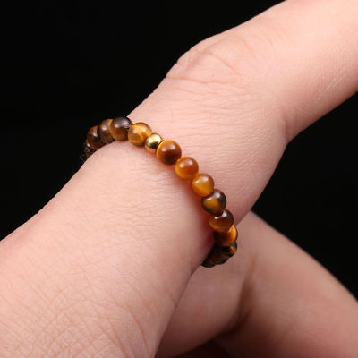 Other Natural Energy Crystal Stone 3mm Mini Beads Rings for Woman Chakra Healing Handmade Bohemian Jewelry Wedding Ring Gift