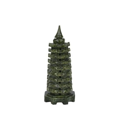 Exquisite SCULPTURE Natural Sapphire Jade Wenchang Tower for Feng Shui Decoration Mode No ABK-13