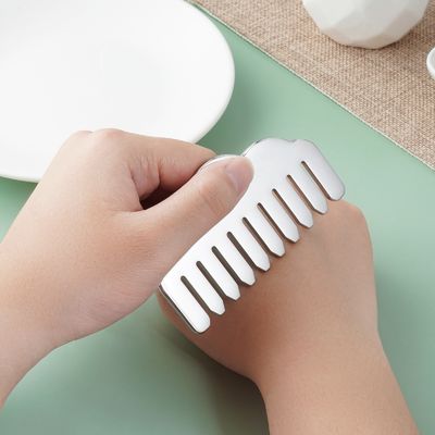 Stainless Steel Gua Sha Hair Comb Heart Shape Scalp Massage Tool for Head Massage Equipment