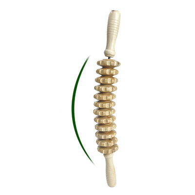 L 44cm Anti Cellulite Wood Therapy Massage Roller Tools for Muscle Relaxation and Pain Relief