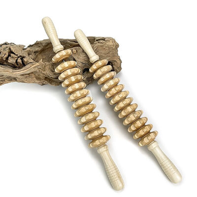 L 44cm Anti Cellulite Wood Therapy Massage Roller Tools for Muscle Relaxation and Pain Relief