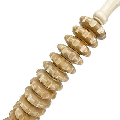 L 44cm Anti Cellulite Wood Therapy Massage Roller Tools for Muscle Relaxation and Pain Relief