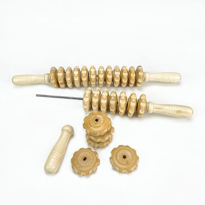 L 44cm Anti Cellulite Wood Therapy Massage Roller Tools for Muscle Relaxation and Pain Relief