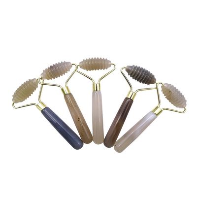 Massage Hammer Gray Agate Spiked Jade Roller for Natural Anti-Aging Facial Massage Therapy Eye Bag Anti-Aging Massage Tools