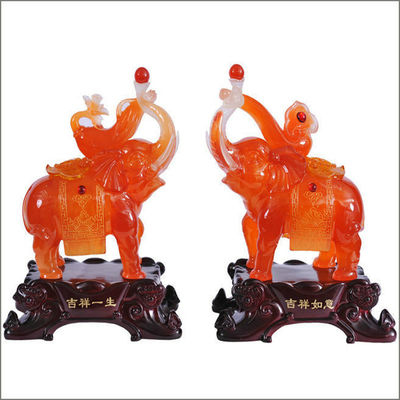 Carved Red Agate Jade Elephant Statues A Perfect Combination of Technique and Style