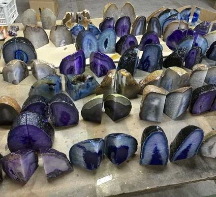 Grade B Polished Agate Book Ends Perfect Housewarming Gift for Art Collectible Enthusiasts