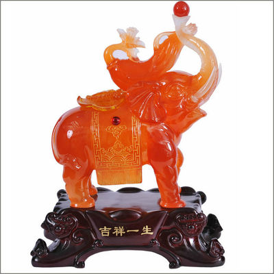 Carved Red Agate Jade Elephant Statues A Perfect Combination of Technique and Style