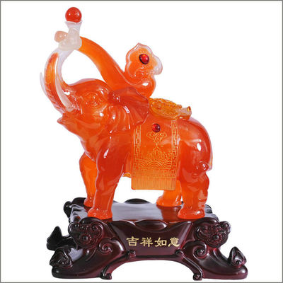 Carved Red Agate Jade Elephant Statues A Perfect Combination of Technique and Style