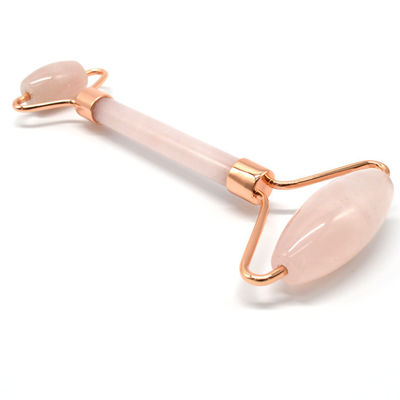 Customized Logo Availabled Rose Gold Jade Roller for Face Skin Care 100% Natural Double Head Rose Quartz Facial Roller Face Slimming