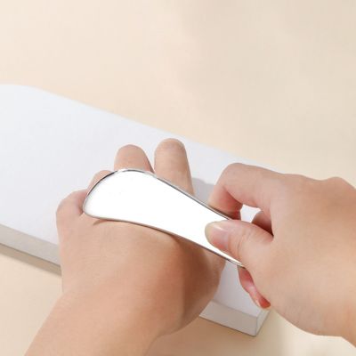 Stainless Steel Gua Sha Plate 304 Metal S-shaped Face and Body Massage Silver 205*47*4.5mm