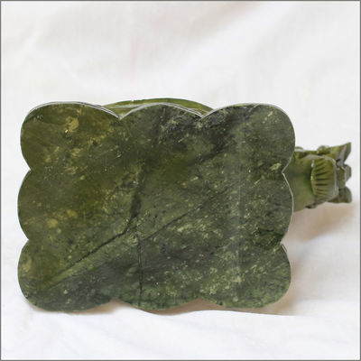Regional Feature Green Jade Stone Dragon Turtle Statue with OEM ODM Acceptance