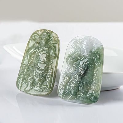 2024 Jadeite Guan Yin Pendant of Mercy Buddhism Brave Troops Necklace Fashion Jewelry For Lady Engraving Carving Type