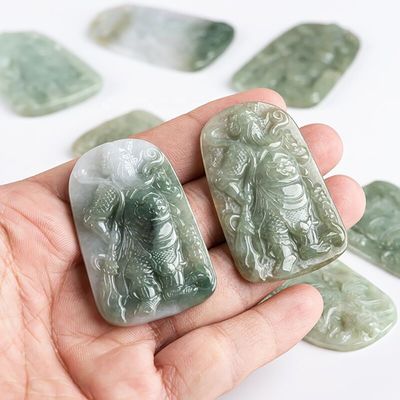 2024 Jadeite Guan Yin Pendant of Mercy Buddhism Brave Troops Necklace Fashion Jewelry For Lady Engraving Carving Type