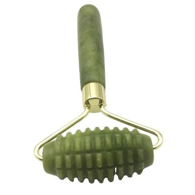 Green Natural Spiked Gemstone Jade Guasha Rollers for Face Massage Personalized Beauty Personalized Massage Packaging