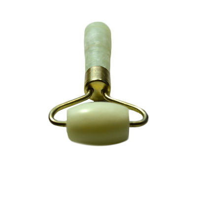 Silver Mini Jade Stone Face Roller for Eye and Face Anti Aging Massage Natural Green Jade Roller Facial Massager 110*55mm