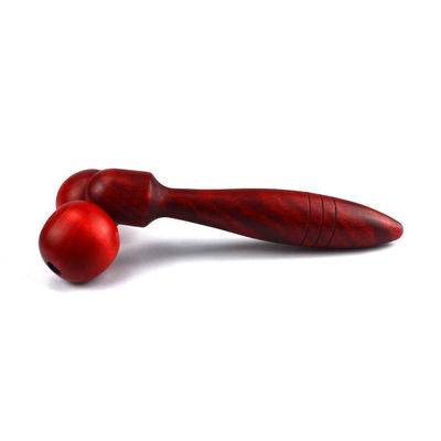 Red or Yellow Wooden Massage Roller for Face Therapy and Anti-Wrinkle Treatment